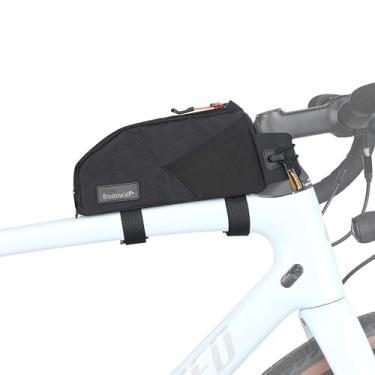 Imagem de Rhinowalk Bolsa de tubo de bicicleta, bolsa para quadro de bicicleta, impermeável, 1,2 L, acessórios profissionais de ciclismo para mountain road bike (pequena) - preta