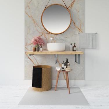 Imagem de Papel de Parede Painel 3D Mármore Carrara fio Laranja 1,5M Auto Colant