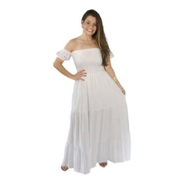 Imagem de Vestido Longo Lastex Ciganinha Saia Três Marias  - Dineia Cintra, Bran