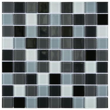Imagem de Pastilha de Vidro MIX5 - MISC BLACK WHITE 29,2x29,2cm - Glass Mosaic