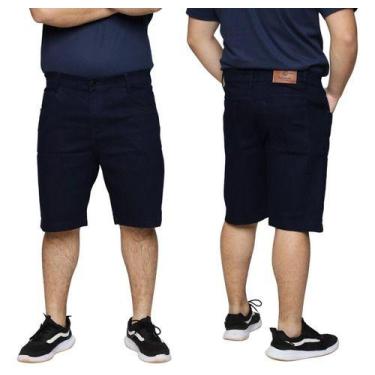 Imagem de Kit 2 Bermudas Jeans Masculina Tradicional Slim Premium Algodão Lycra 