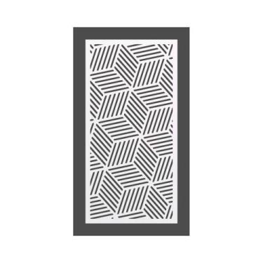 Imagem de Quadro Decorativo Branco Mdf Cubos Abstratos 40X20Cm - Doce Arte Em Ma