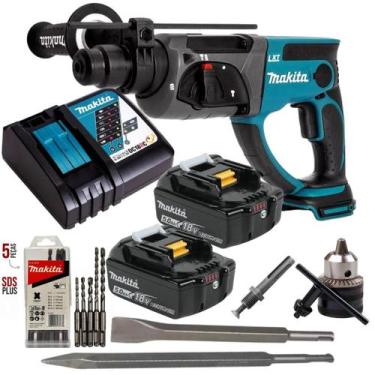 Imagem de Martelete Rompedor 2 Baterias 18v 5ah Makita Dhr202z Com Carregador Rá