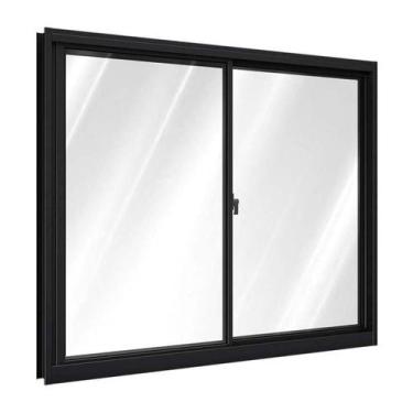 Imagem de Janela de Alumínio de Correr Lateral 2 Folhas Móveis 100x120cm Riobras