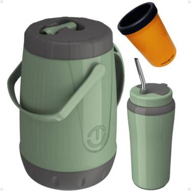 Imagem de Kit Tereré Garrafa Jarra Pavia 2,5 Litros + Copo Térmico 650ML com Bom