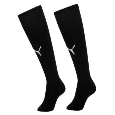 Imagem de Meião Cano Alto Puma Adulto Futebol, Preto, 39-42, Únissex