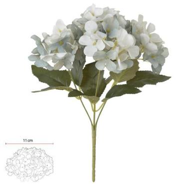 Imagem de BUQUE HORTENSIA X5 (AZUL OUTONO) 29cm - Flor Arte