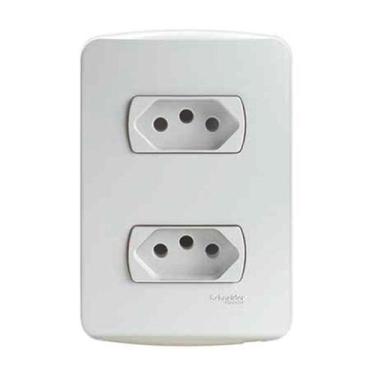 Imagem de Tomada Dupla 4X2 10A Branca Miluz Schneider, Branco