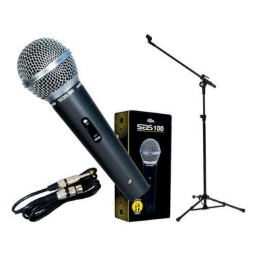 Imagem de Microfone com fio santo angelo cardioide sas100 c/ cabo e pedestal vec