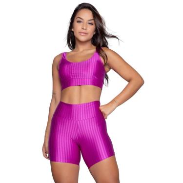 Imagem de Conjunto Top e Short New Zig 3D Serra e Mar Bojo Compressão Academia Treino Moda Fitness-Feminino