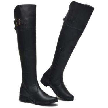 Imagem de Bota Over The Knee Feminina Preta Acima Do Joelho - Rizzi Shoes, 39, P