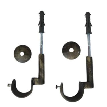 Imagem de KIT 2 Suporte Simples de Teto para Varão de Cortina 19mm - DECOR LIDER