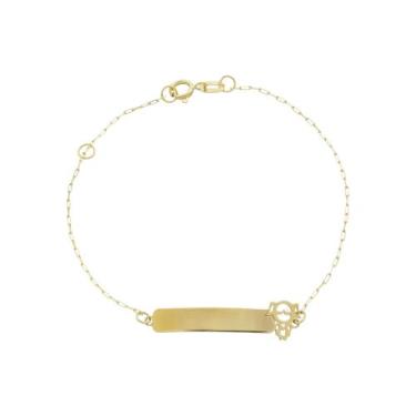 Imagem de Pulseira Em Ouro 18k Menina Chapinha - Crislu Semi Joias e Personaliz