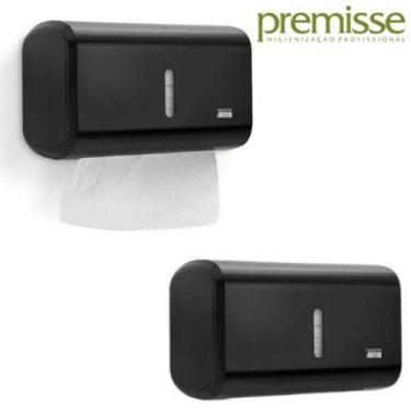 Imagem de Kit com 2 Uni Dispenser Papel Toalha Urban Compact Premisse - Preto