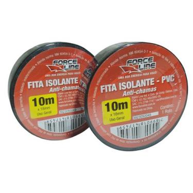 Imagem de Kit 2 Fitas Adesivas Isolantes Pretas 10 Metros 18mm de Largura Borrac