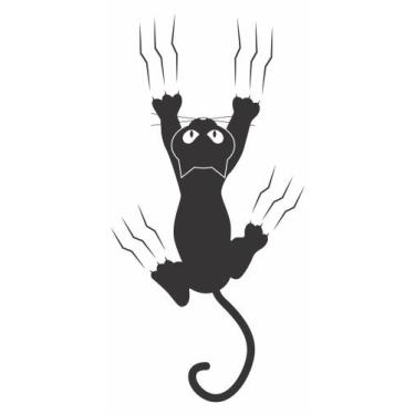 Imagem de Adesivo Gato Arranhando - Leo Publicidade, Preto