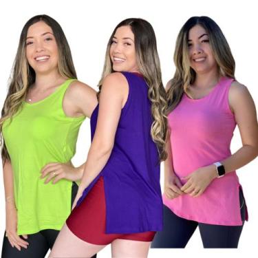 Imagem de Kit 3 Regata Feminina Sobre Legging Longa Tapa Bumbum Academia - Jinki