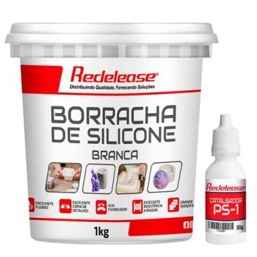 Imagem de Borracha De Silicone Branca Alta Flexibilidade para Moldes Com Catalis