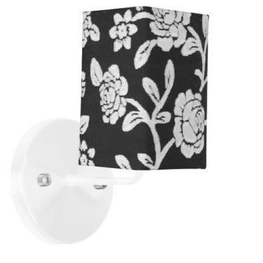 Imagem de Arandela Branca De Cupula Quadrada Floral Prata - MARRYLUZ