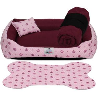 Imagem de Caminha pet cachorro gato casinha com fundo impermeável kit 04 peças t