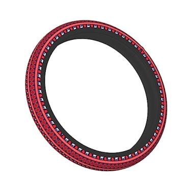 Imagem de UESEU Capa de volante para mulheres homens ano novo árvore de Natal veado inverno vermelho neoprene protetor de volante universal serve na maioria dos carros sedans SUVs - 38 cm