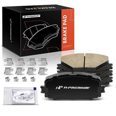 Imagem de A-Premium Conjunto de pastilhas de freio a disco de cerâmica frontal compatível com Toyota Yaris 2012-2018, 4 peças