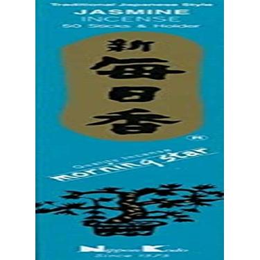 Imagem de Morning Star Incenso Jasmim, 50 varetas com suporte de incenso de cerâmica, Nota principal: Jasmim, incenso de estilo japonês, Nippon Kodo