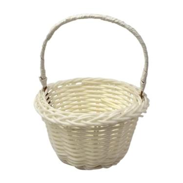 Imagem de Cestas de floristas para casamentos,Cesta de floristas | Cestas de flores em rattan,Cesta de flores com alça, cesta para flores, cesta de armazenamento de tecido, cesta decorativa, decoração de casa