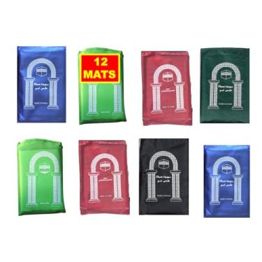 Imagem de Conjunto de 12 bolsos, tapete de oração, viagem, portátil, presente, exterior, Namaz, muçulmano, islâmico, musallah, dobrável, impermeável, slalat, presente Ramadã, presentes islâmicos, atacado
