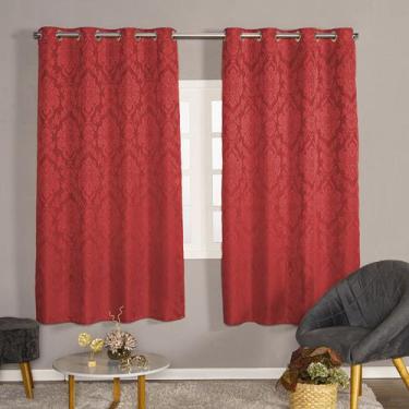 Imagem de Cortina 2,00x1,30 Jacquard Pequena Sala Quarto - Feffo Cortinas, Verme