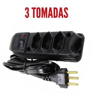 Imagem de Filtro de Linha Régua 3, 4, 5 e 6 Tomadas Tripolar 10A C/ Fusível Prot
