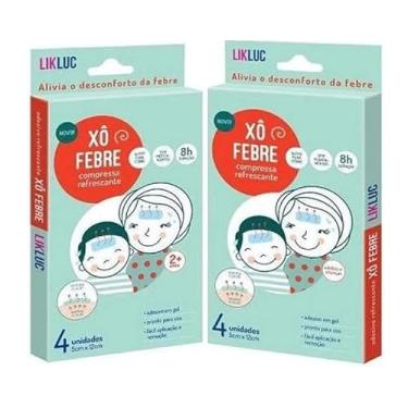 Imagem de Kit 2 Xô Febre Adesivos Compressas Refrescante Alivio da Febre 08 Unidades