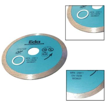 Imagem de Disco Diamantado De Corte 110mm Liso Agua e Seco 110mm - EDA