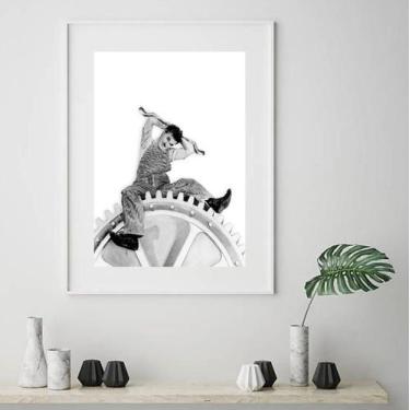 Imagem de Quadro Charlie Chaplin Engrenagem - 60x48cm - Quadros On-line