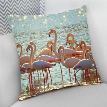 Imagem de Almofada Decorativa Cheia c/ Zíper 40x40 Animais Exóticos Selvagens - 