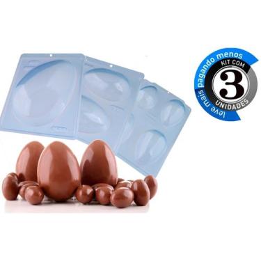 Imagem de Kit várias Formas Ovo de Páscoa e Colher - BWB Acetato - Duju Loja, 3x