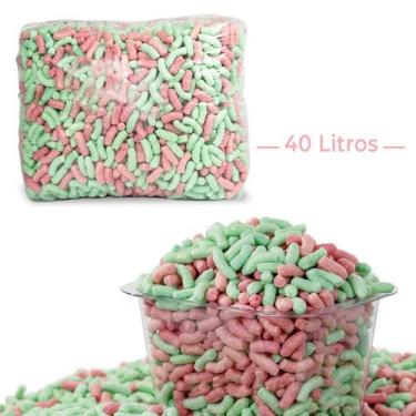 Imagem de 40 Litros De Flocos Proteção Biodegradável Rosa e Verde - EC