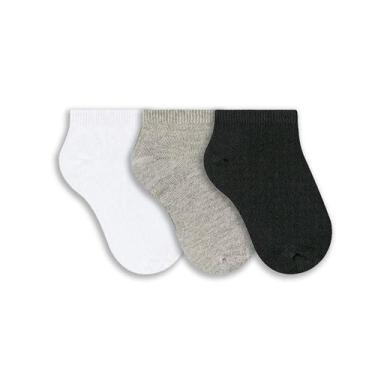 Imagem de Kit Meia Sapatilha Infantil 3 Pares - SELENE, Branco, Cinza