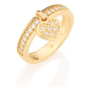 Imagem de Meia Aliança Com 22 Zircônias E Coração 511376 - ROMMANEL, Branco, 20