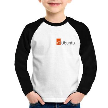 Imagem de Camiseta Raglan Infantil Ubuntu Linux Manga Longa - Foca na Moda, Bran