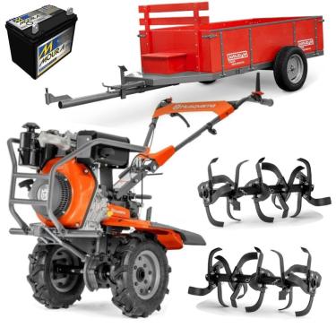 Imagem de Motocultivador Husqvarna Tf545de P/Eletr Rotativa Carretinha