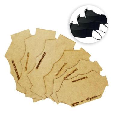 Imagem de 6 Moldes Para Confecção de Máscara 3D Adulto e Infantil MDF - Levolpe
