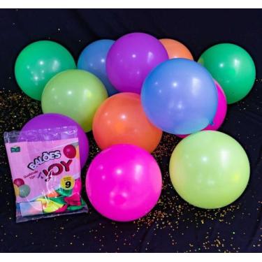 Imagem de BALÃO LISO REDONDO - JOY Nº 9 - NEON (SORTIDO) - Pacote com 25 unidade
