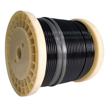 Imagem de Cabo Aço Galvanizado p/ Academia 1/8 6x7 PVC Preto 100M - lobo