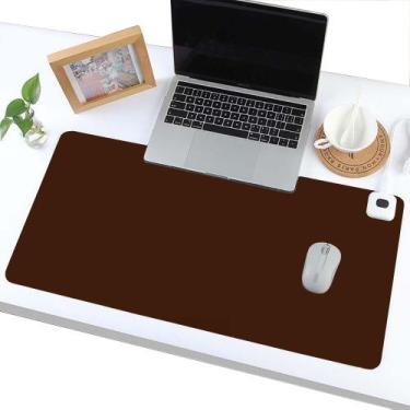 Imagem de DeskPad gamer Em Couro 100x40cm + porta copo - GENERTOY, 100X40, MARRO