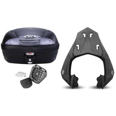 Imagem de BAU 45L MONOLOCK SIMPLY GIVI FUME E450NT + BAGAGEIRO SCAM Fazer 250 Scam Fiberforce Fz25 2024