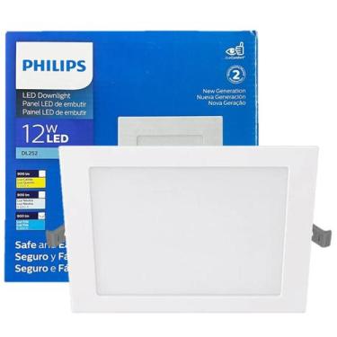 Imagem de Plafon Quadrado Embutir 12w Philips Branco Frio 6500K