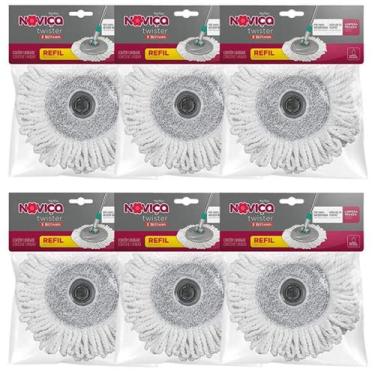 Imagem de Kit 6 Refis Noviça Mop Twister Esfregao de Microfibra Bettanin BT190R