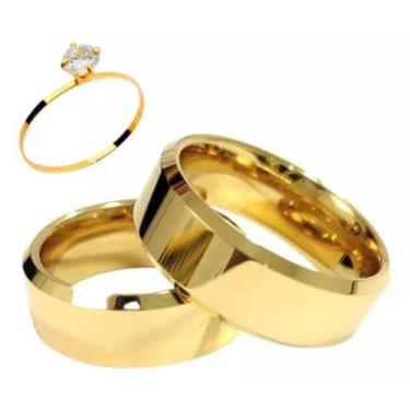 Imagem de Par de Alianças de Ouro 18k 8mm 30 gramas Casamento - Sheju Joias, Inf