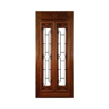 Imagem de Porta de Madeira Alteza c/ Grade Maciça Cedro Arana Casmavi, 80cm x 21